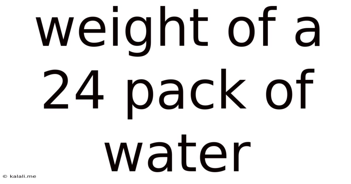 Weight Of A 24 Pack Of Water