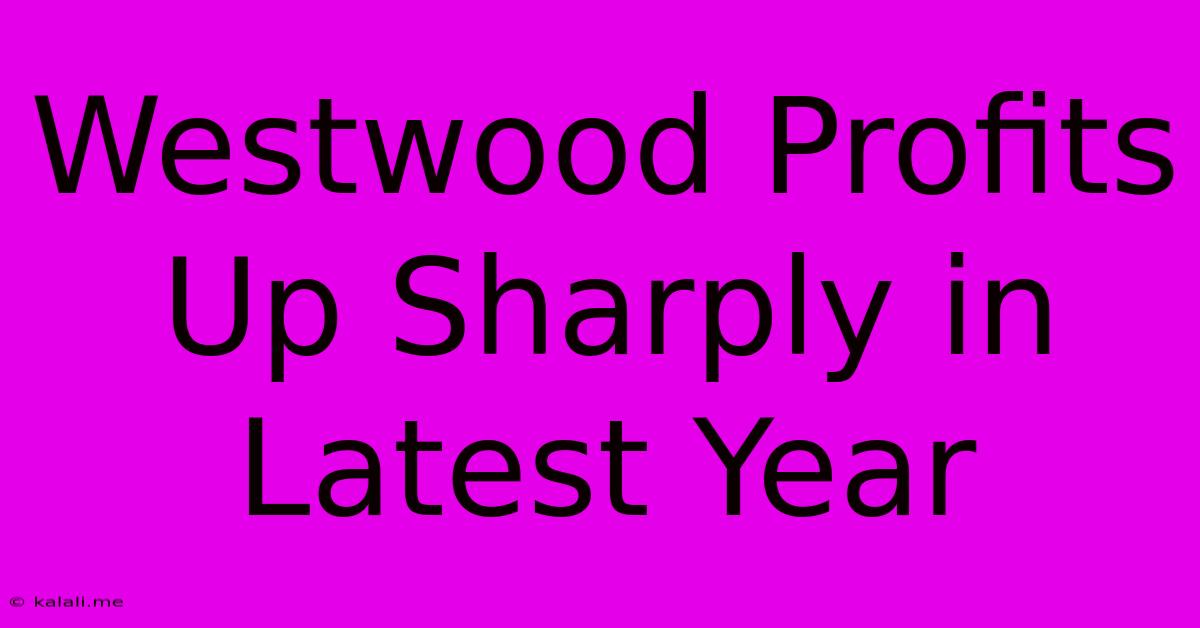 Westwood Profits Up Sharply In Latest Year