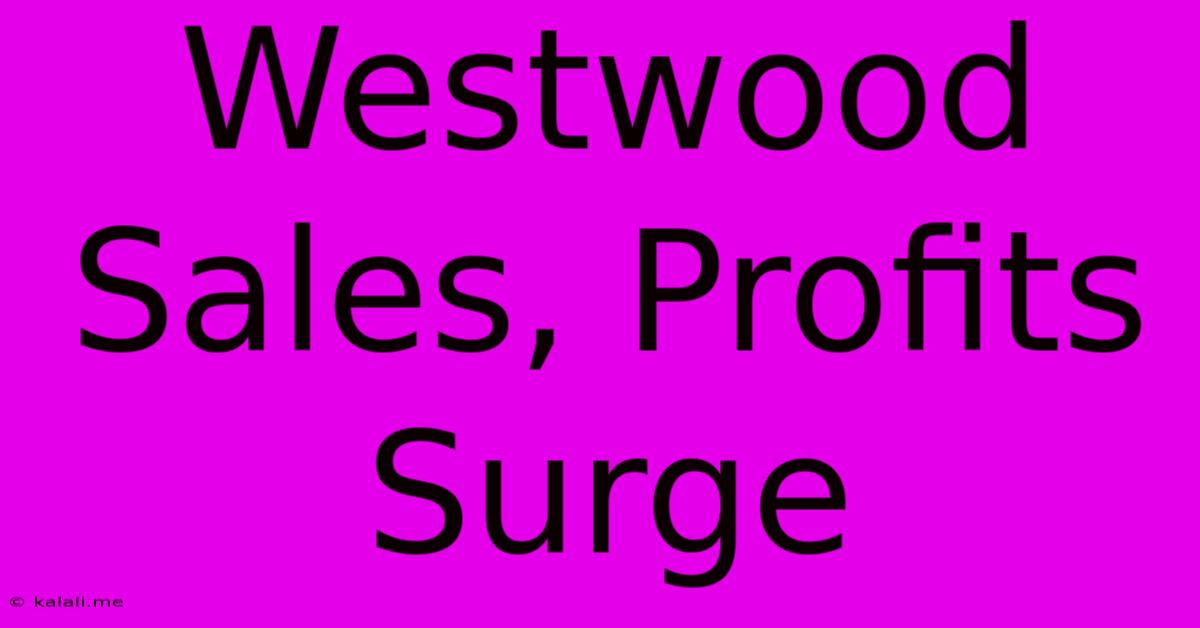 Westwood Sales, Profits Surge