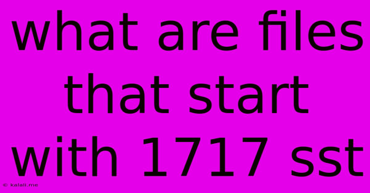 What Are Files That Start With 1717 Sst