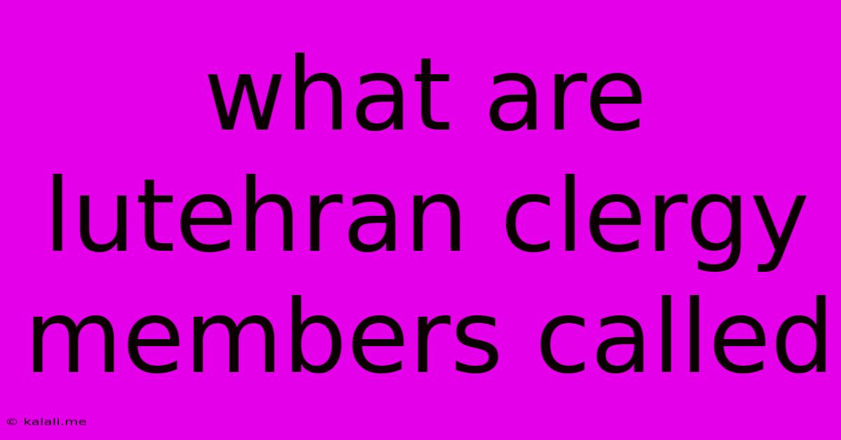 What Are Lutehran Clergy Members Called
