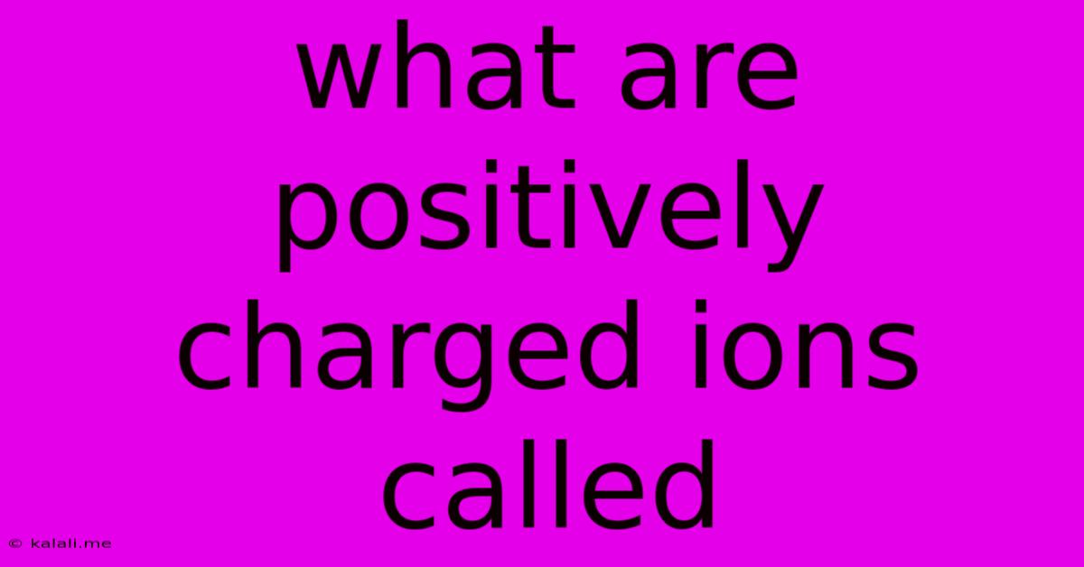 What Are Positively Charged Ions Called