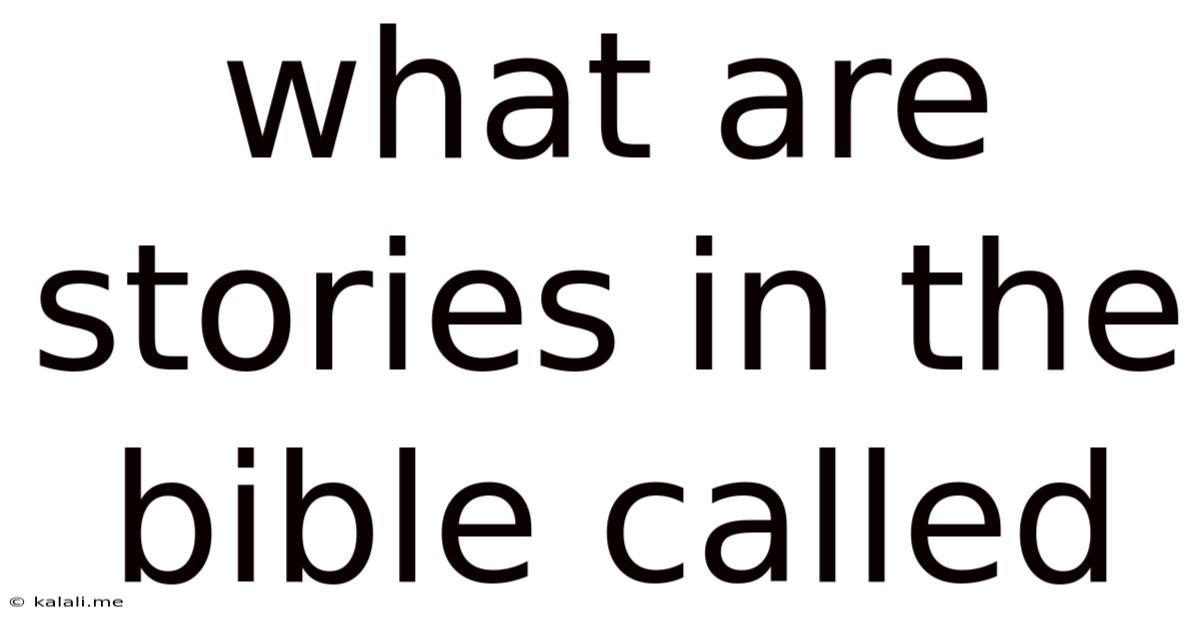 What Are Stories In The Bible Called