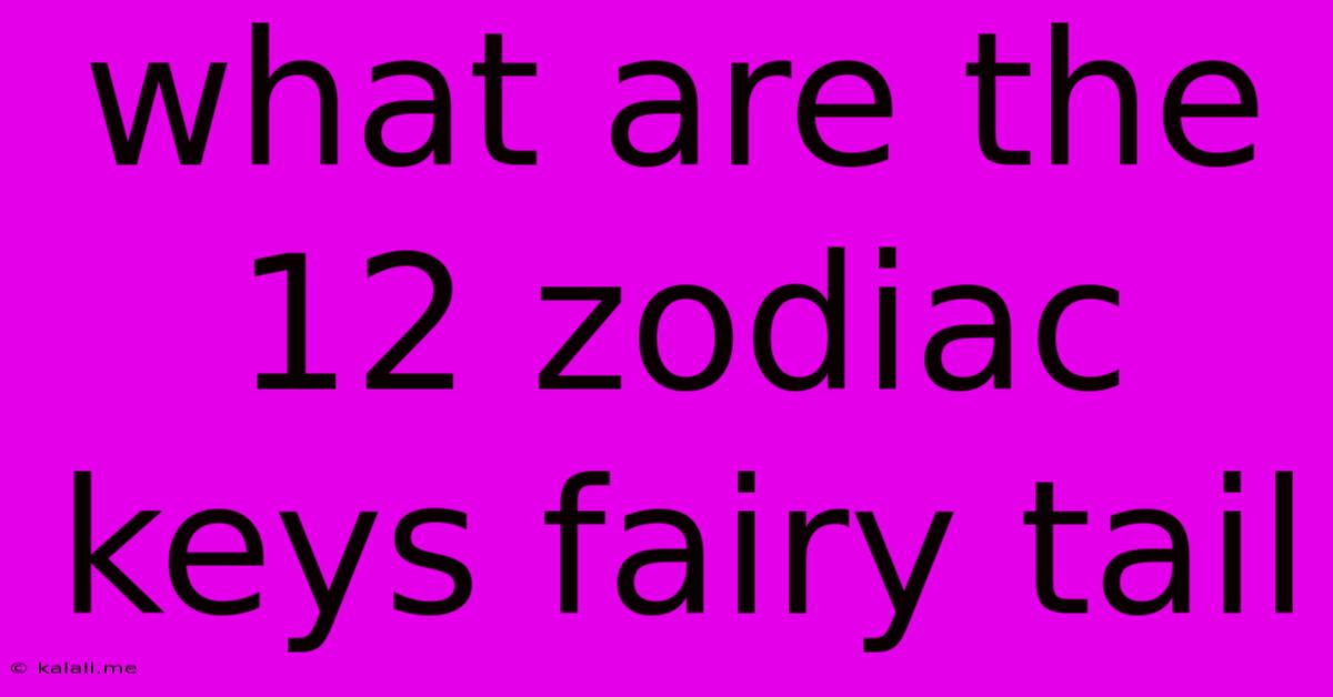 What Are The 12 Zodiac Keys Fairy Tail