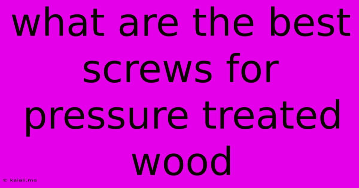 What Are The Best Screws For Pressure Treated Wood