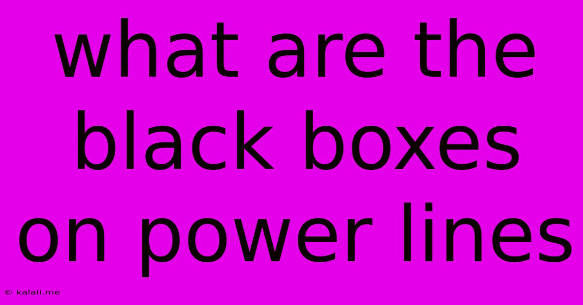 What Are The Black Boxes On Power Lines