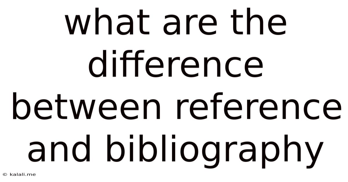 What Are The Difference Between Reference And Bibliography