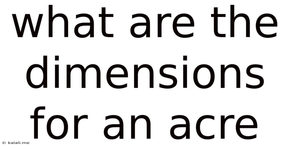 What Are The Dimensions For An Acre
