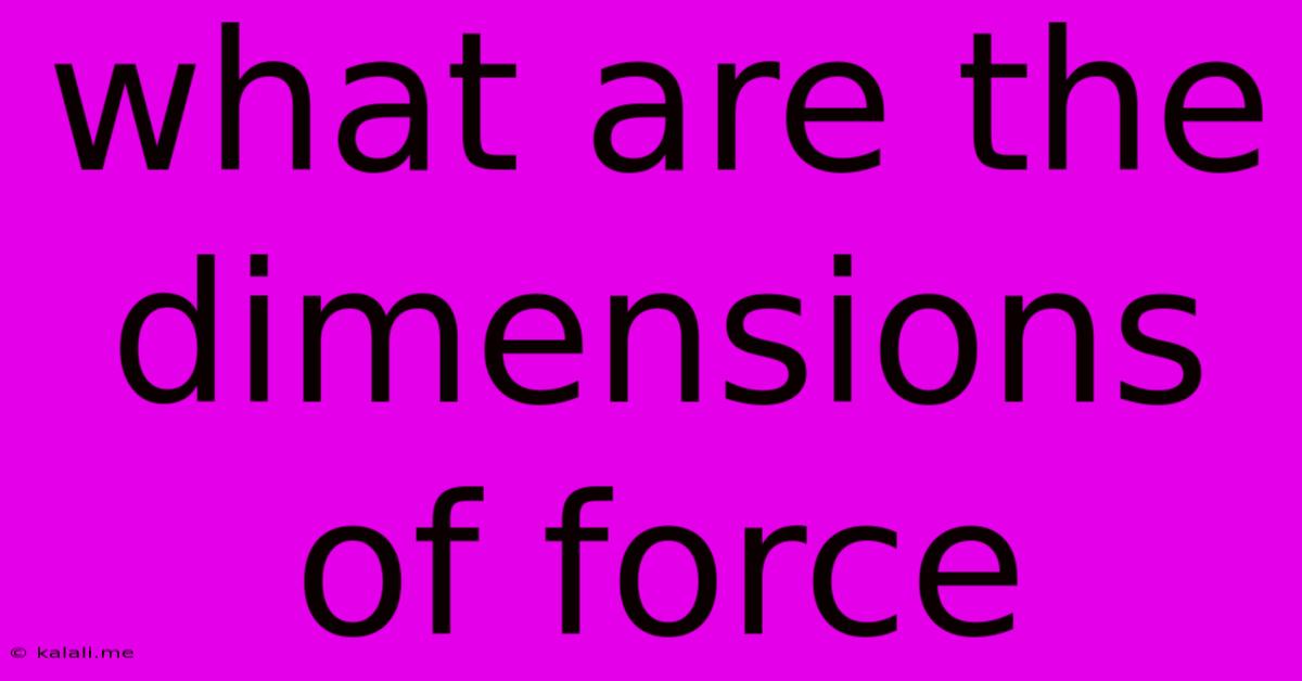What Are The Dimensions Of Force