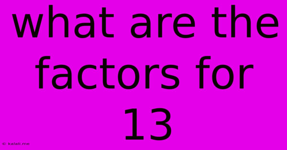 What Are The Factors For 13
