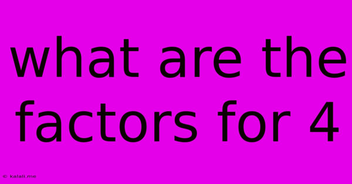 What Are The Factors For 4