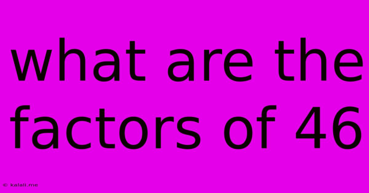 What Are The Factors Of 46