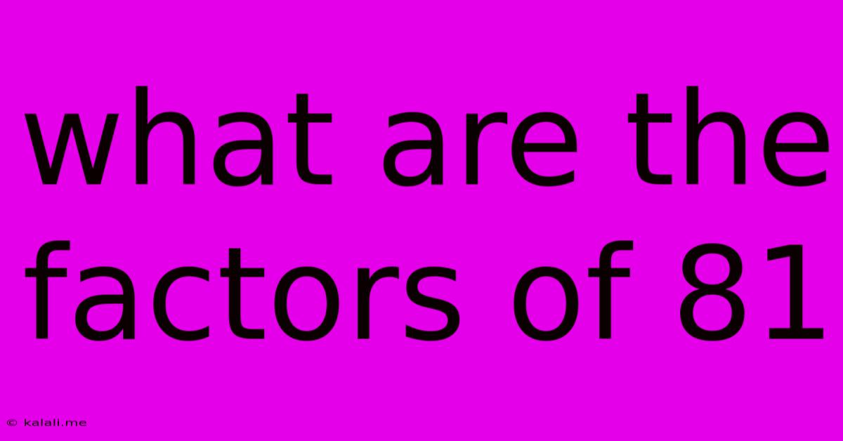 What Are The Factors Of 81