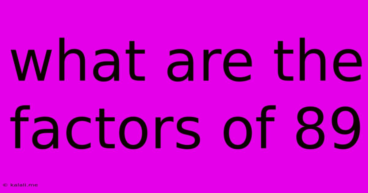 What Are The Factors Of 89