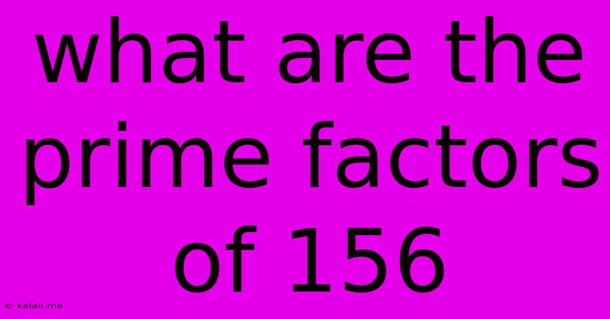 What Are The Prime Factors Of 156