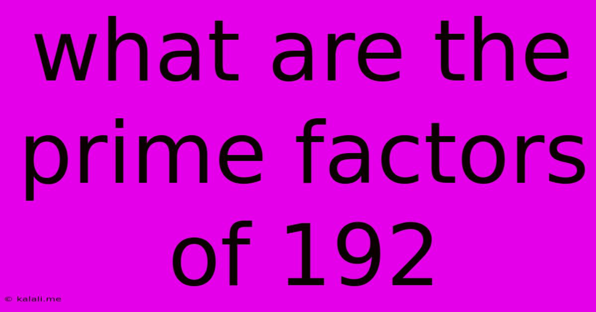 What Are The Prime Factors Of 192