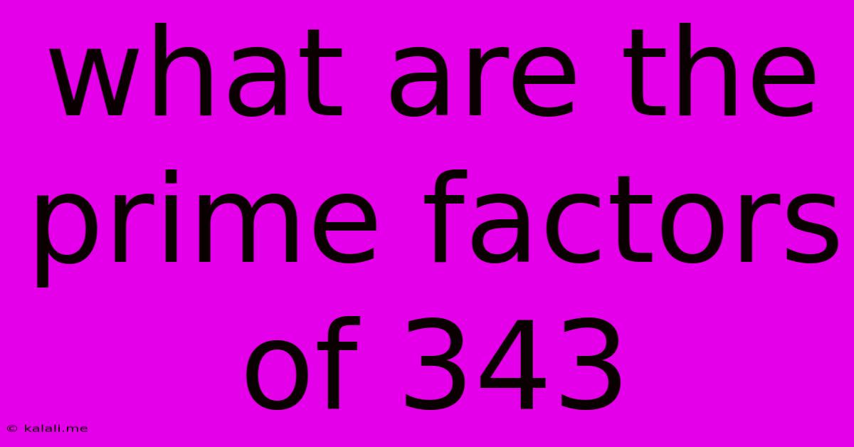What Are The Prime Factors Of 343