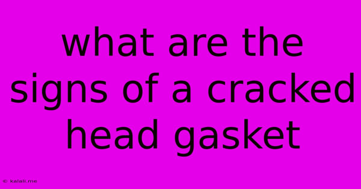 What Are The Signs Of A Cracked Head Gasket
