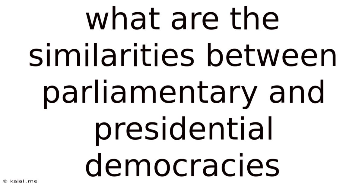 What Are The Similarities Between Parliamentary And Presidential Democracies