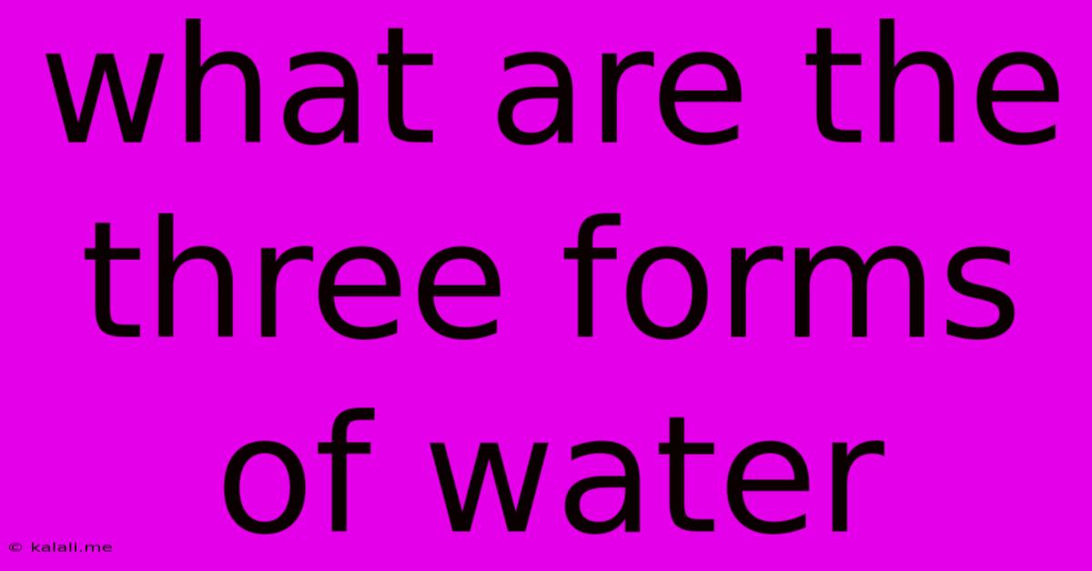 What Are The Three Forms Of Water