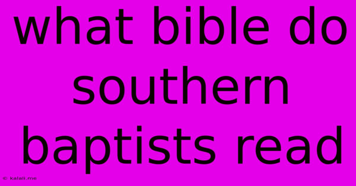 What Bible Do Southern Baptists Read