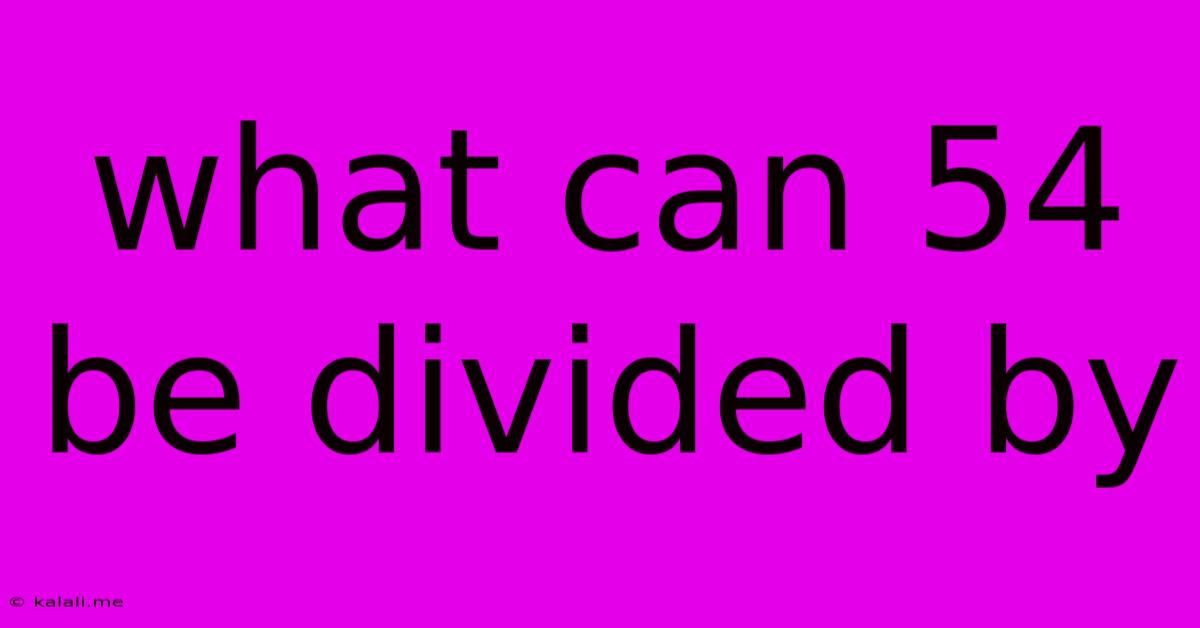 What Can 54 Be Divided By