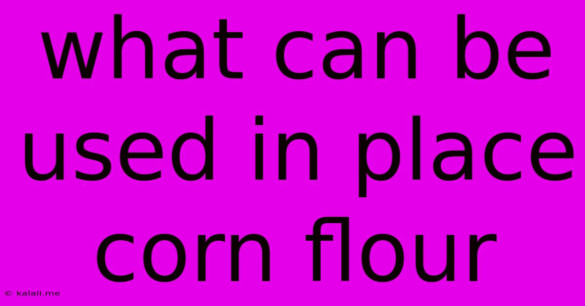 What Can Be Used In Place Corn Flour