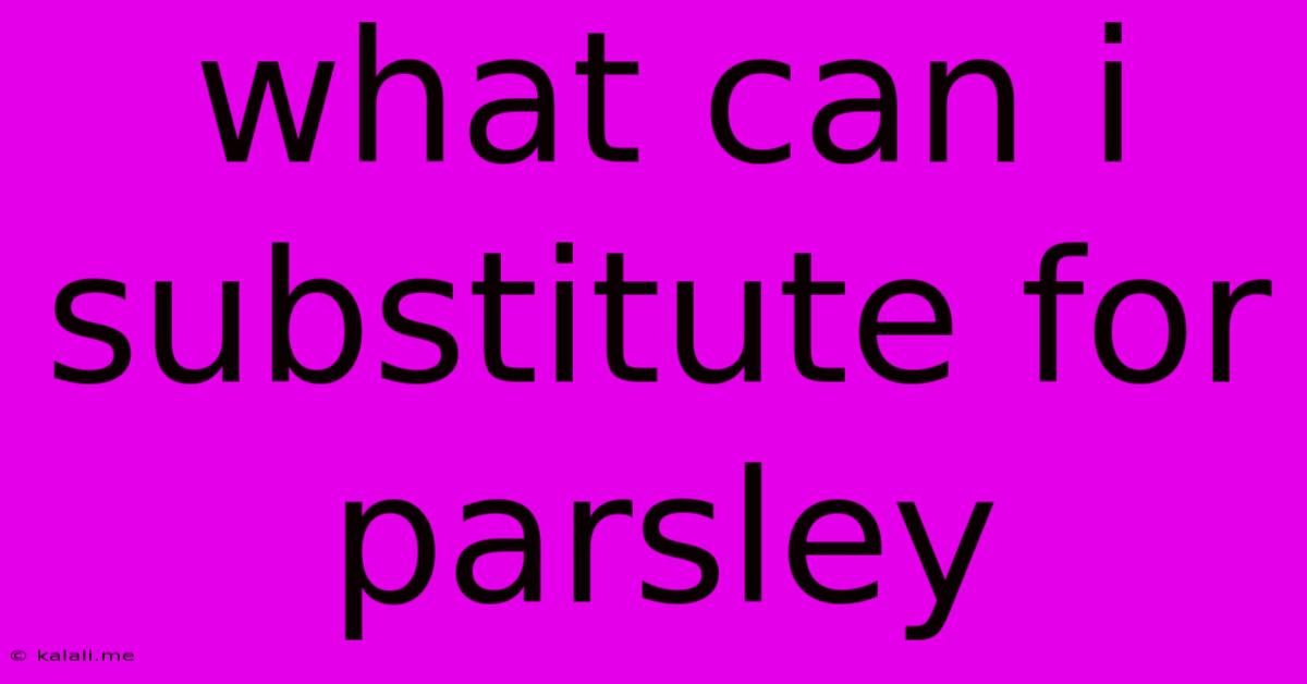 What Can I Substitute For Parsley