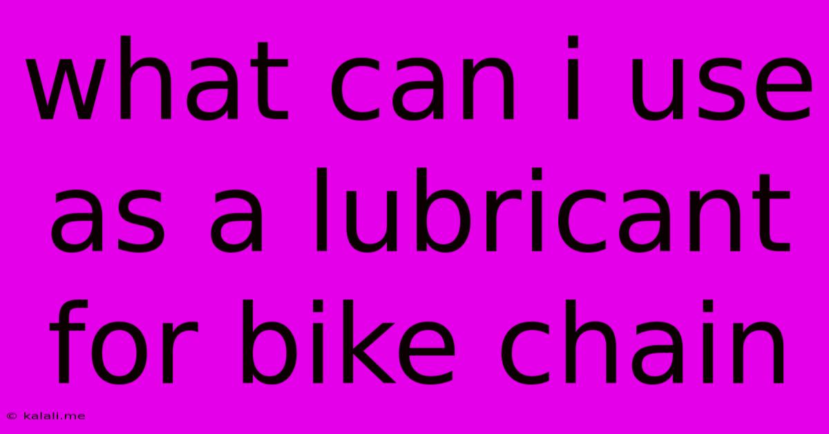 What Can I Use As A Lubricant For Bike Chain