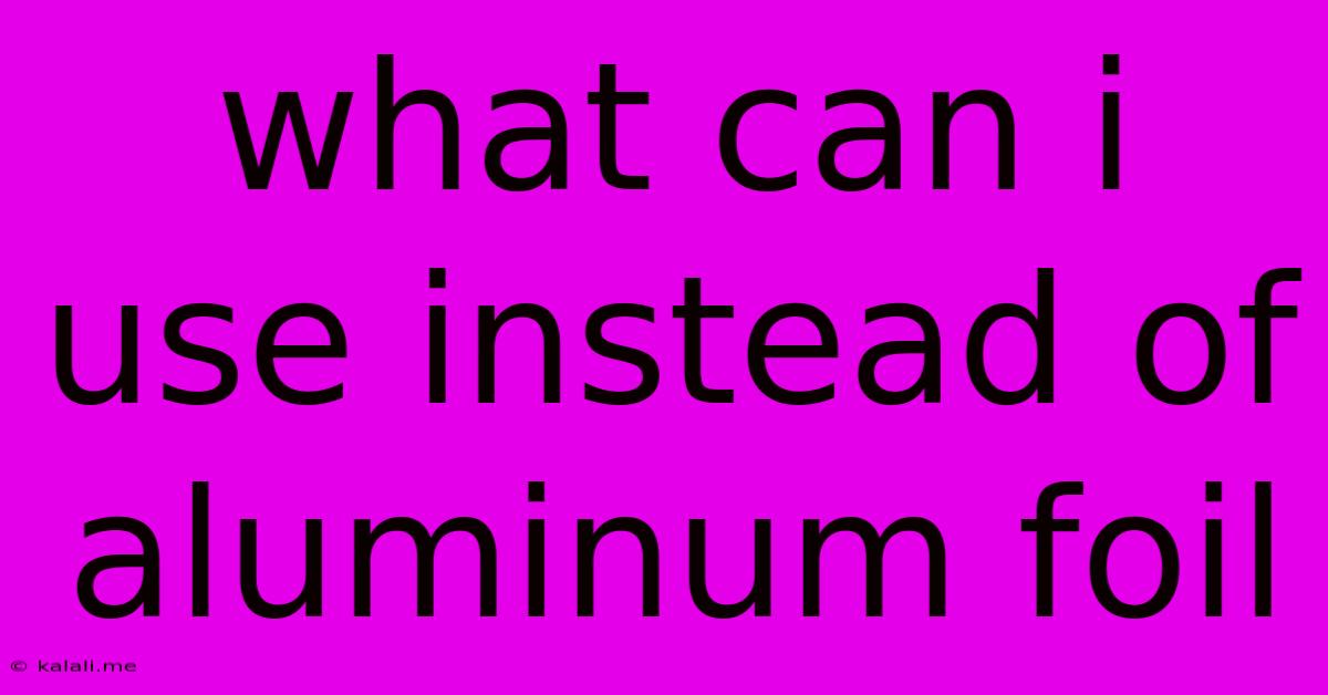 What Can I Use Instead Of Aluminum Foil