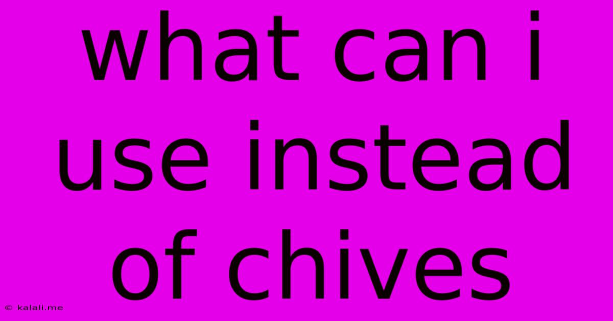What Can I Use Instead Of Chives