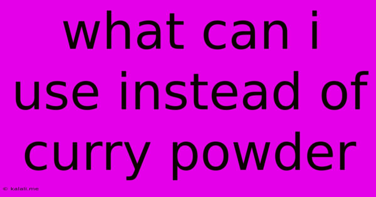 What Can I Use Instead Of Curry Powder