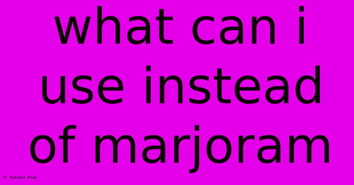 What Can I Use Instead Of Marjoram