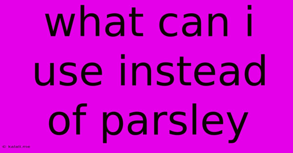 What Can I Use Instead Of Parsley