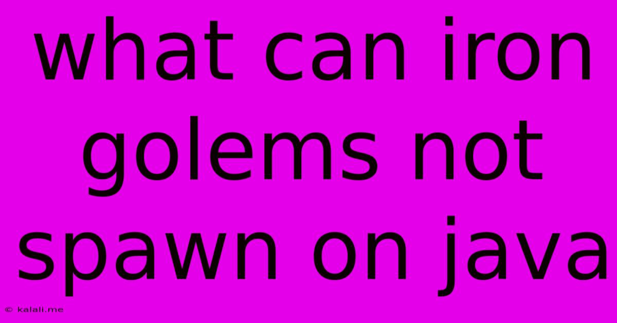 What Can Iron Golems Not Spawn On Java