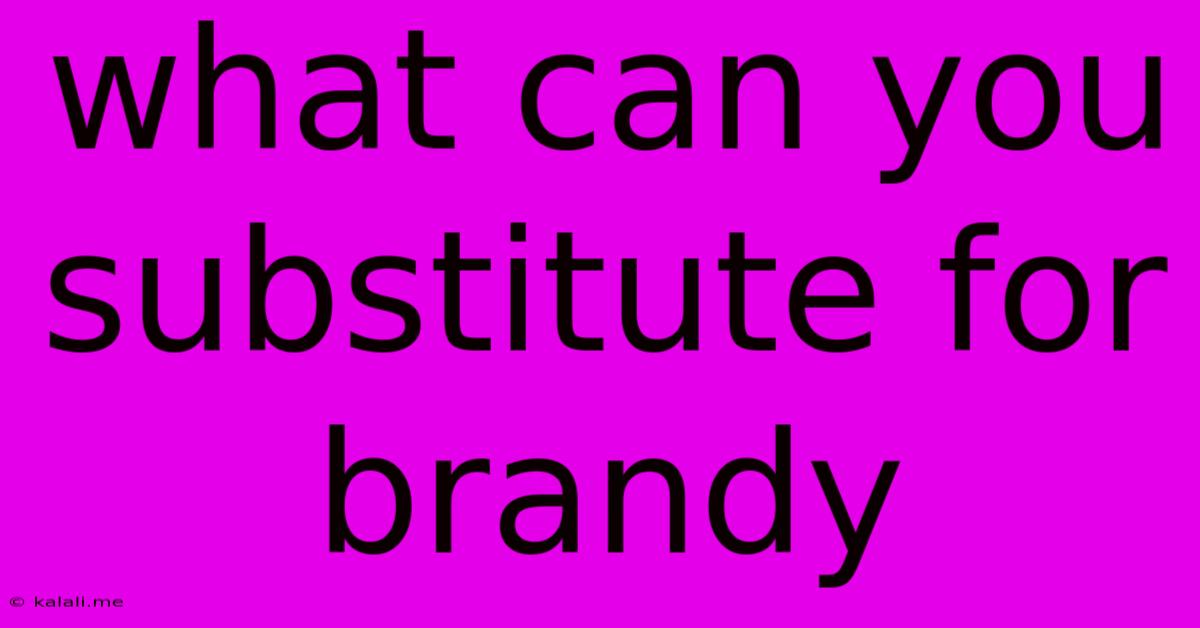 What Can You Substitute For Brandy