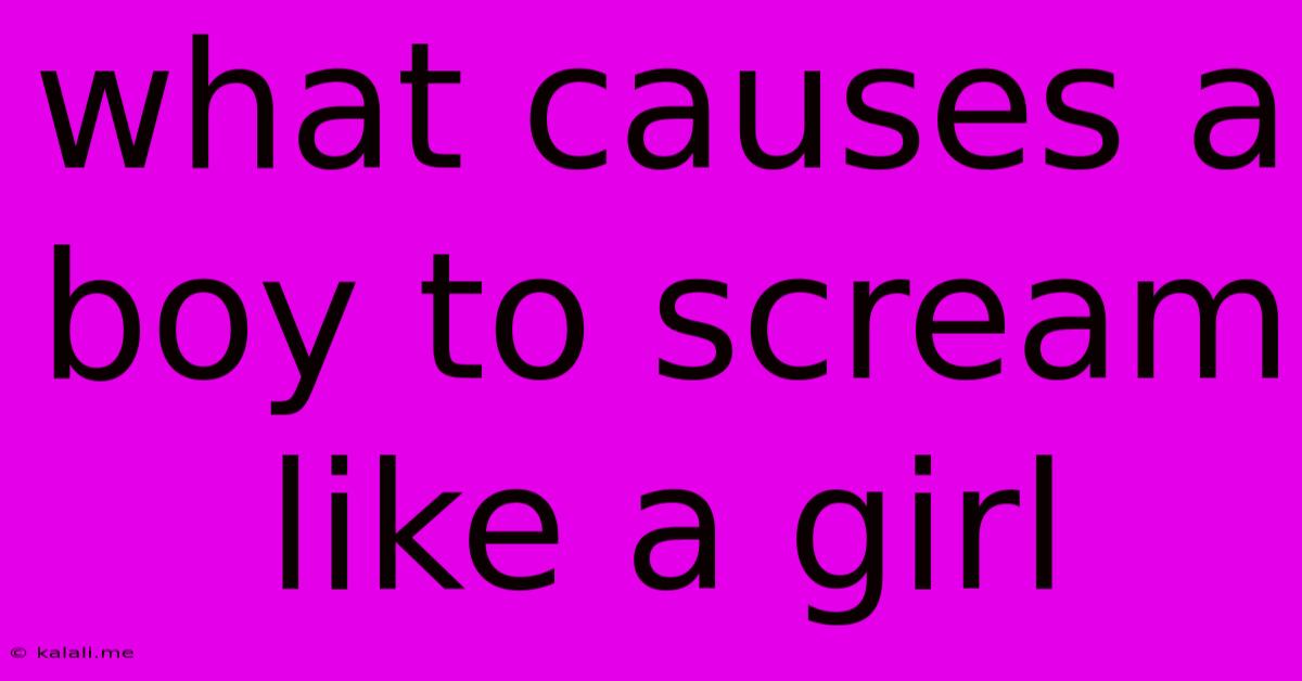 What Causes A Boy To Scream Like A Girl