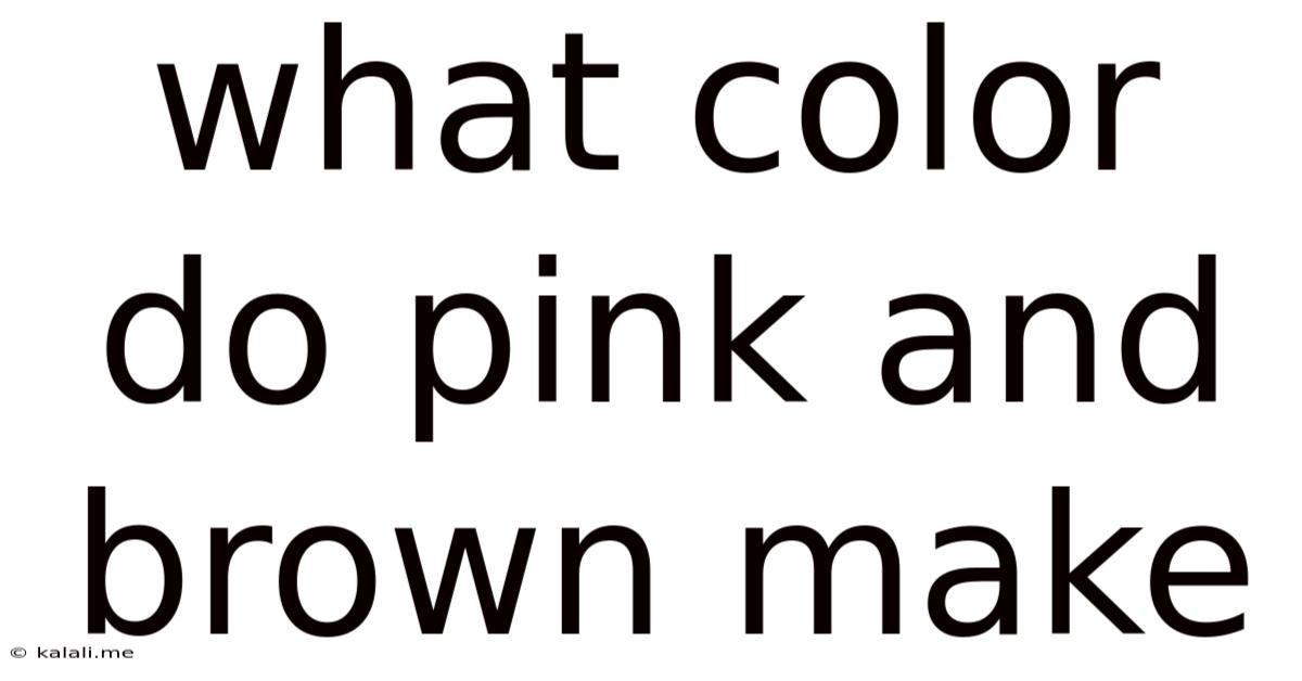 What Color Do Pink And Brown Make