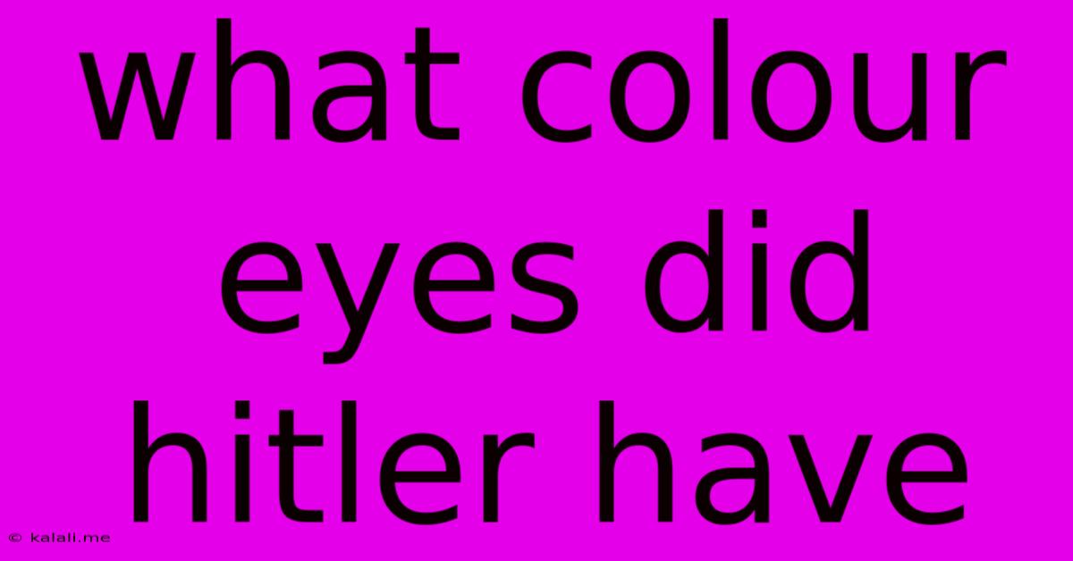 What Colour Eyes Did Hitler Have