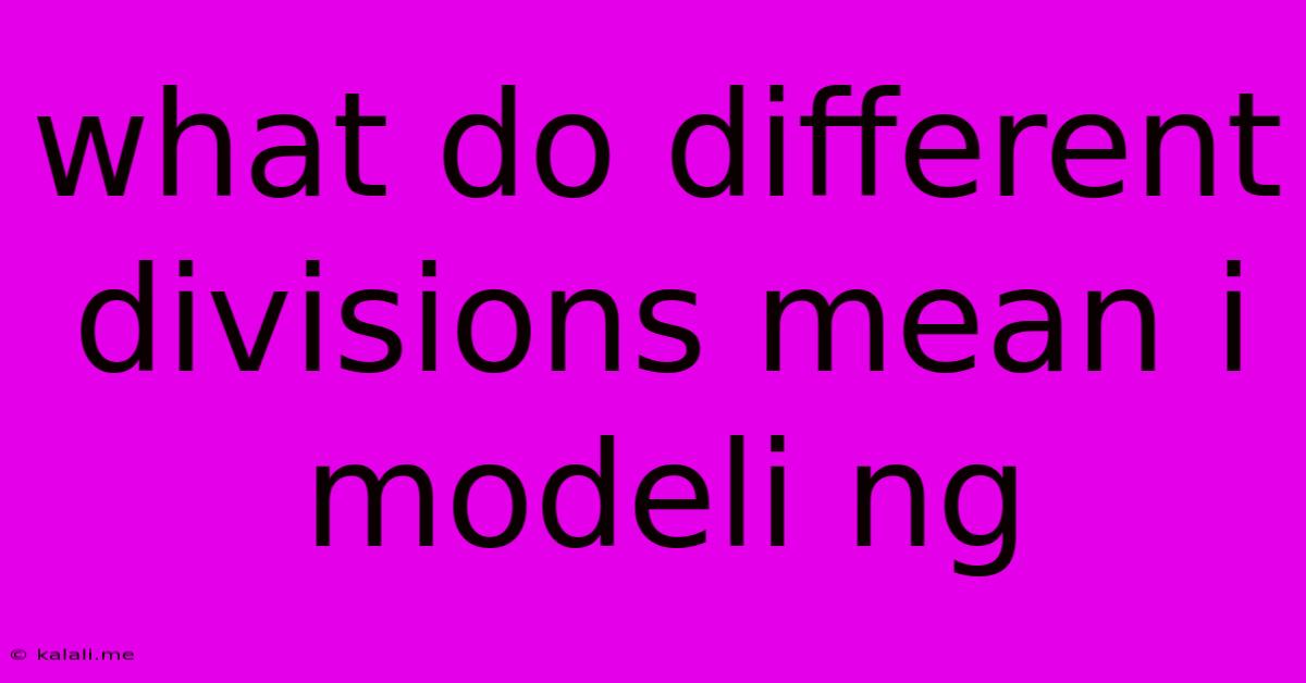 What Do Different Divisions Mean I Modeli Ng