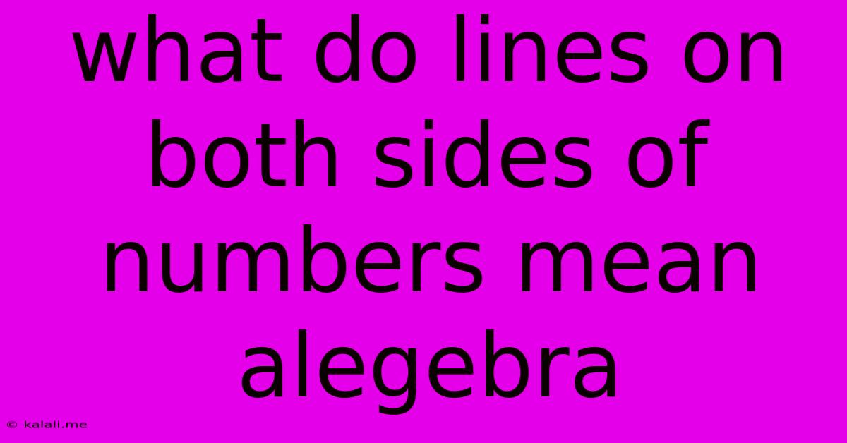 What Do Lines On Both Sides Of Numbers Mean Alegebra