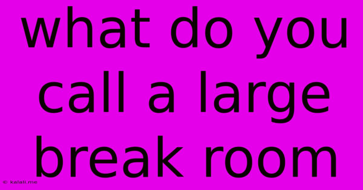 What Do You Call A Large Break Room