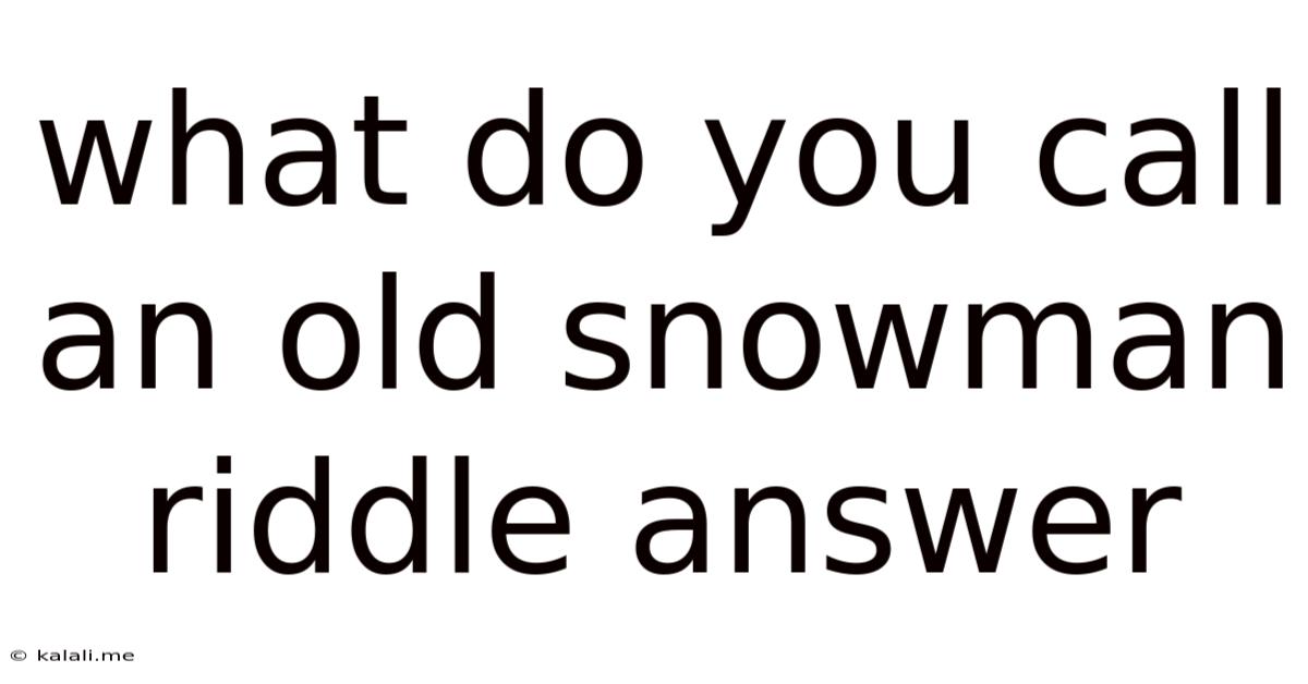 What Do You Call An Old Snowman Riddle Answer