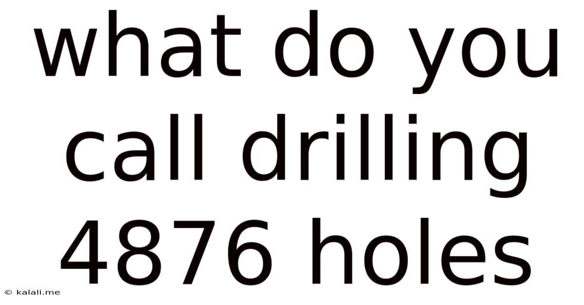 What Do You Call Drilling 4876 Holes