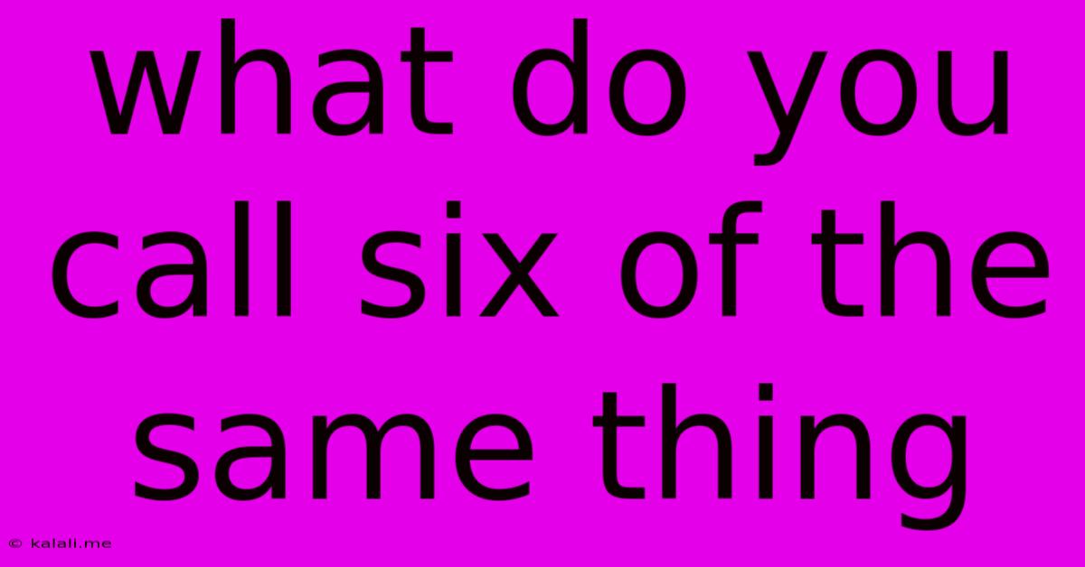 What Do You Call Six Of The Same Thing