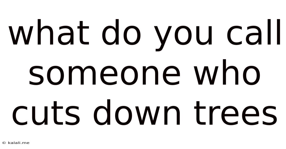 What Do You Call Someone Who Cuts Down Trees