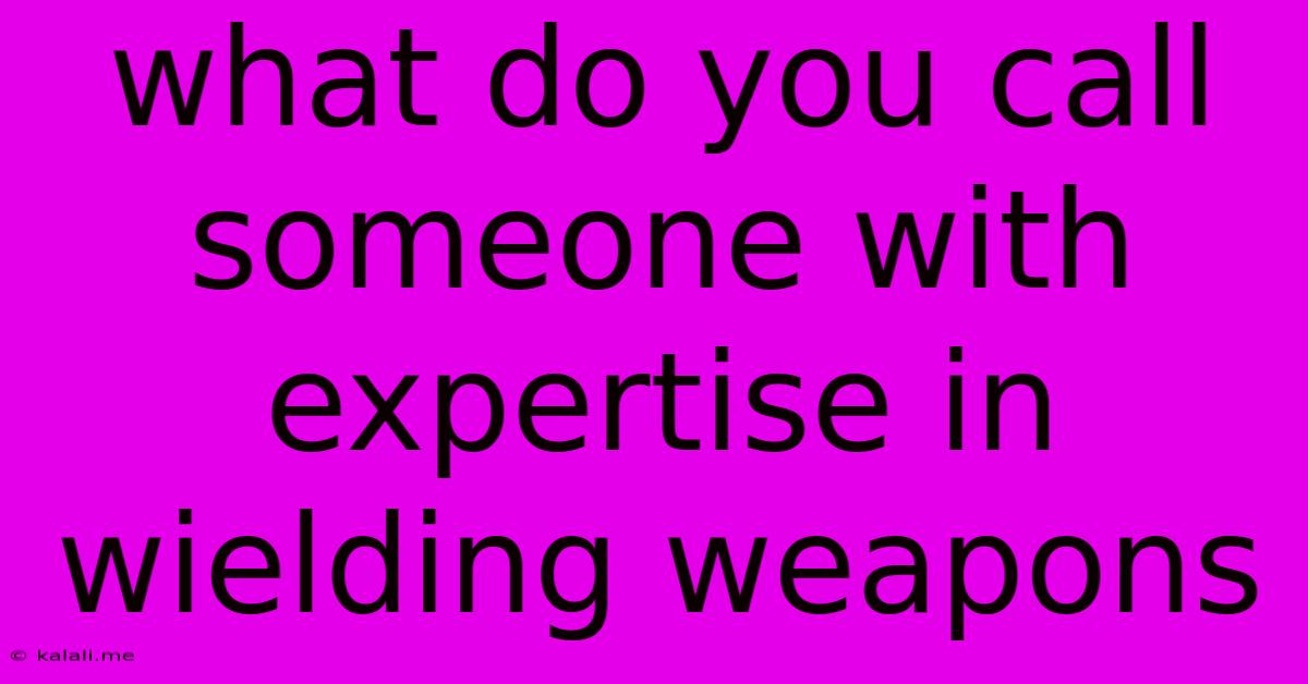 What Do You Call Someone With Expertise In Wielding Weapons