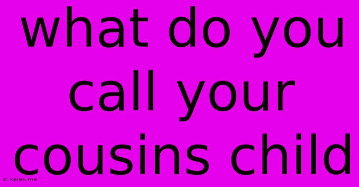What Do You Call Your Cousins Child