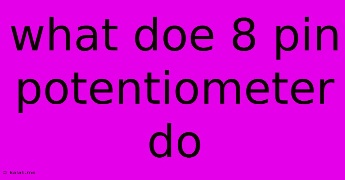 What Doe 8 Pin Potentiometer Do