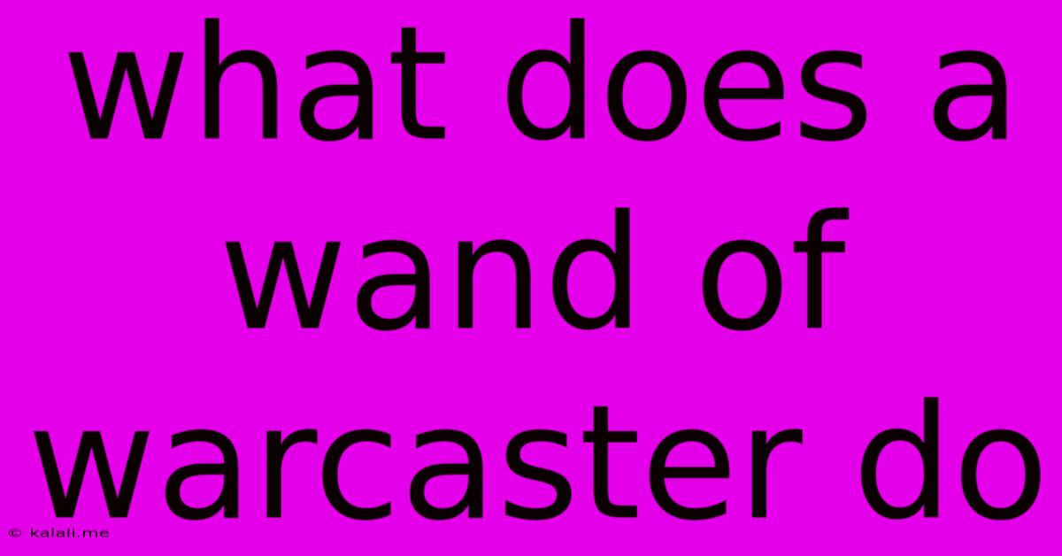 What Does A Wand Of Warcaster Do